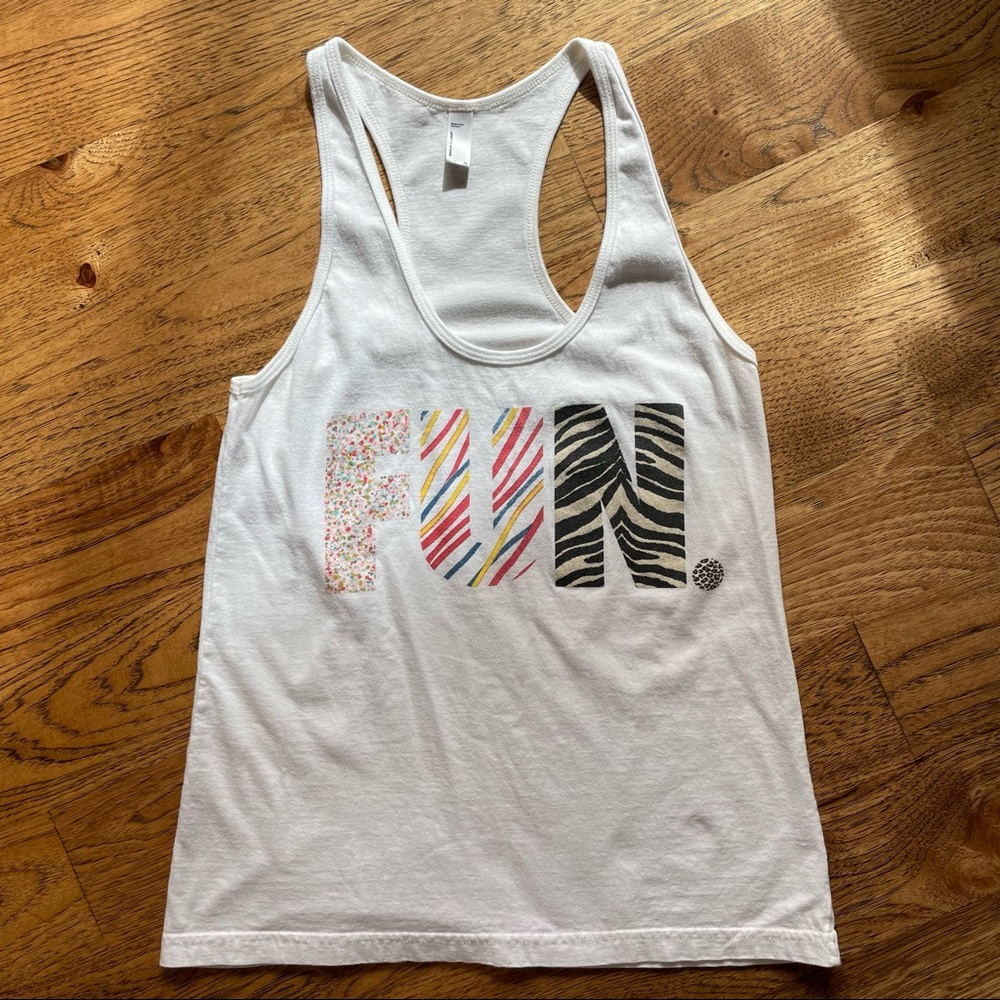American Apparel Women's FUN. Band Concert White Printed Tank Top Size Medium